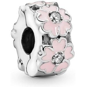2 Pandora Pink Floral Clip